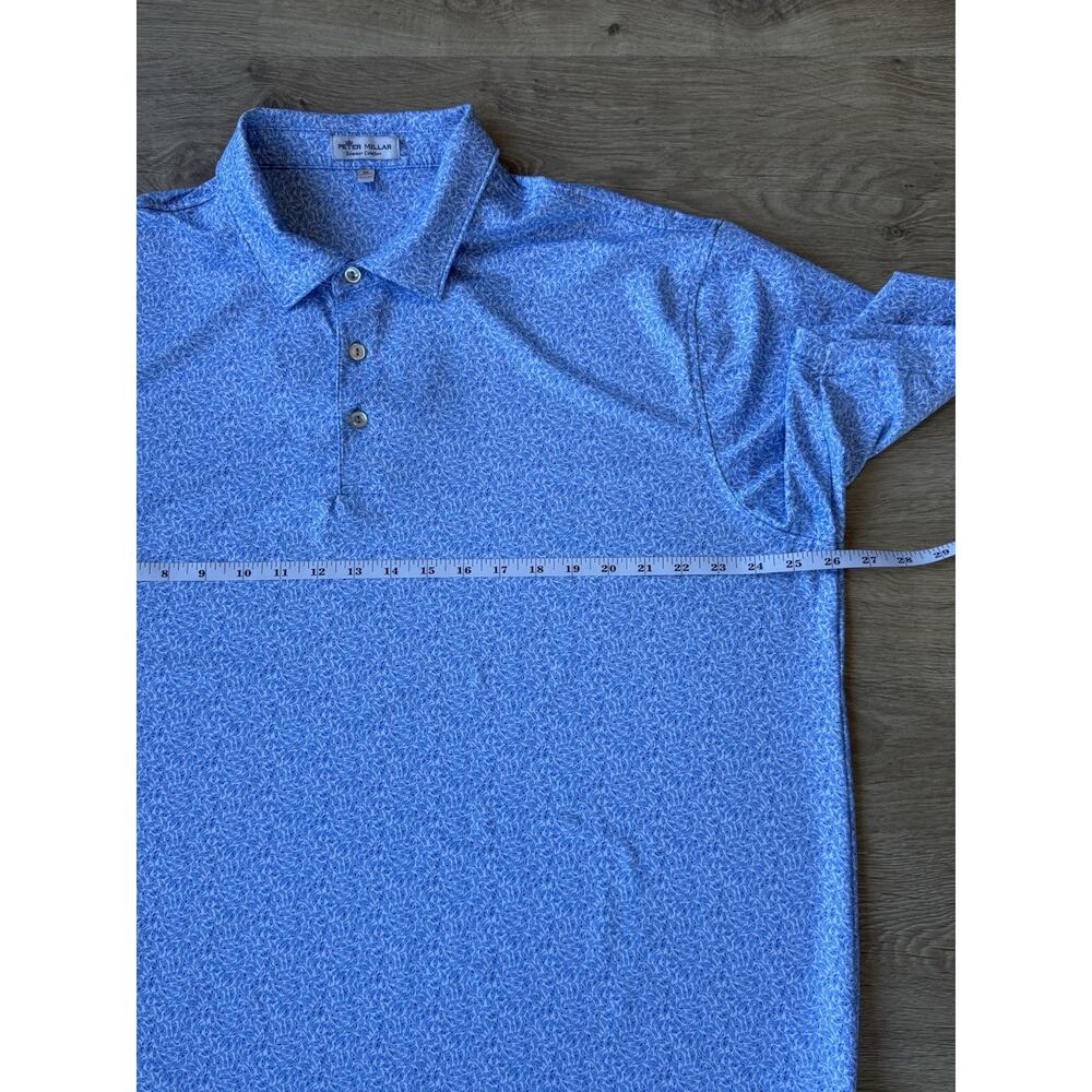 Peter Millar Summer Comfort Polo Shirt Mens Extra Large Blue All Over Print Golf - Picture 5 of 7